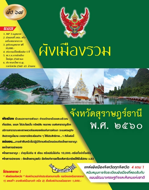 ผังเมืองรวม จังหวัดสุราษฎร์ธานี