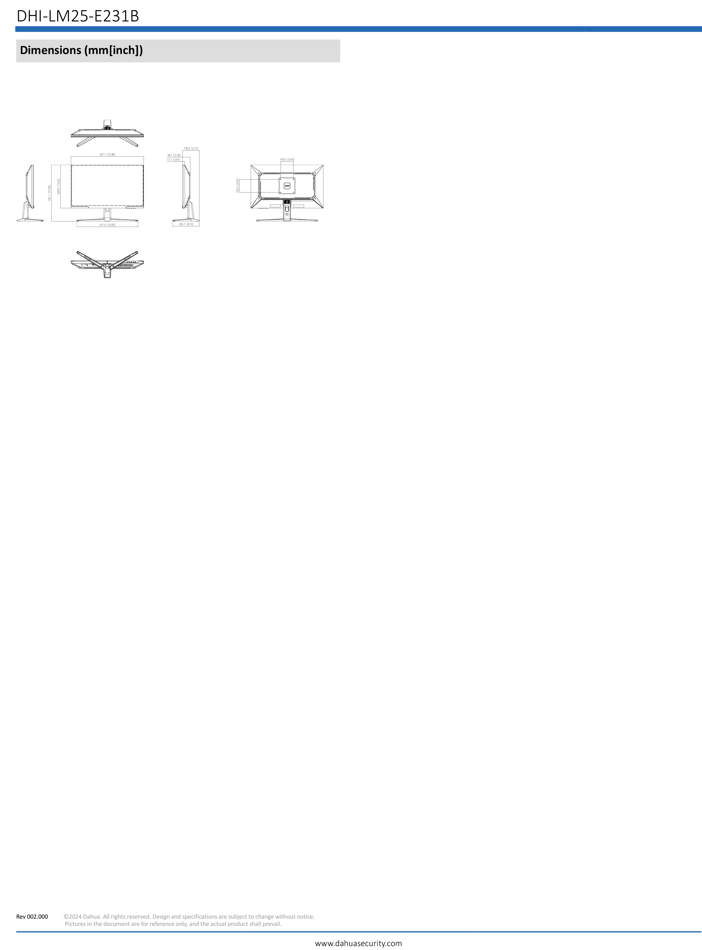 DAHUA LM25-E231B 25'' IPS FHD Gaming Monitor 180Hz Refresh Rate , Response Time MPRT 1 ms, OD 0.5 ms : 1×DP, 1×HDMI Built-In Speaker BY BILLIONAIRE SECURETECH LM25-E231B