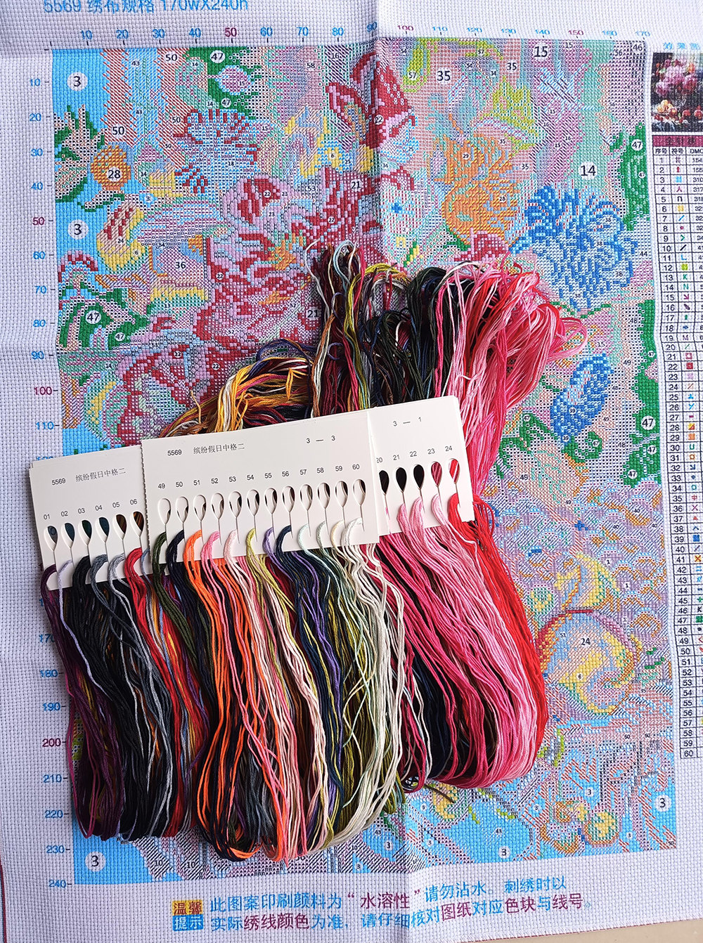 botan-1157 *สินค้าหมด* ชุดปักครอสติช ลายแจกันโบตั๋นกับผลไม้ (ปักเต็มผืนผ้า ไม่มีเดินเส้น ผ้า11CTพิมพ์ลาย มีประกาย ปัก 3 เส้นเล็ก) ขนาด 50*68 ซม.ผ้าครอสติช 11CTพิมพ์ลายปักบนผ้า ไหมคอตตอน 60 สี ผังลาย เข็ม