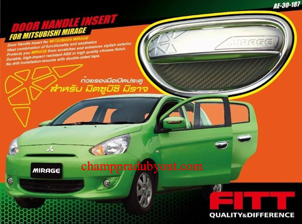 ครอบมือเปิดพร้อมถ้วยรองโครเมี่ยม MITSUBISHI MIRAGE 12-16 FITT