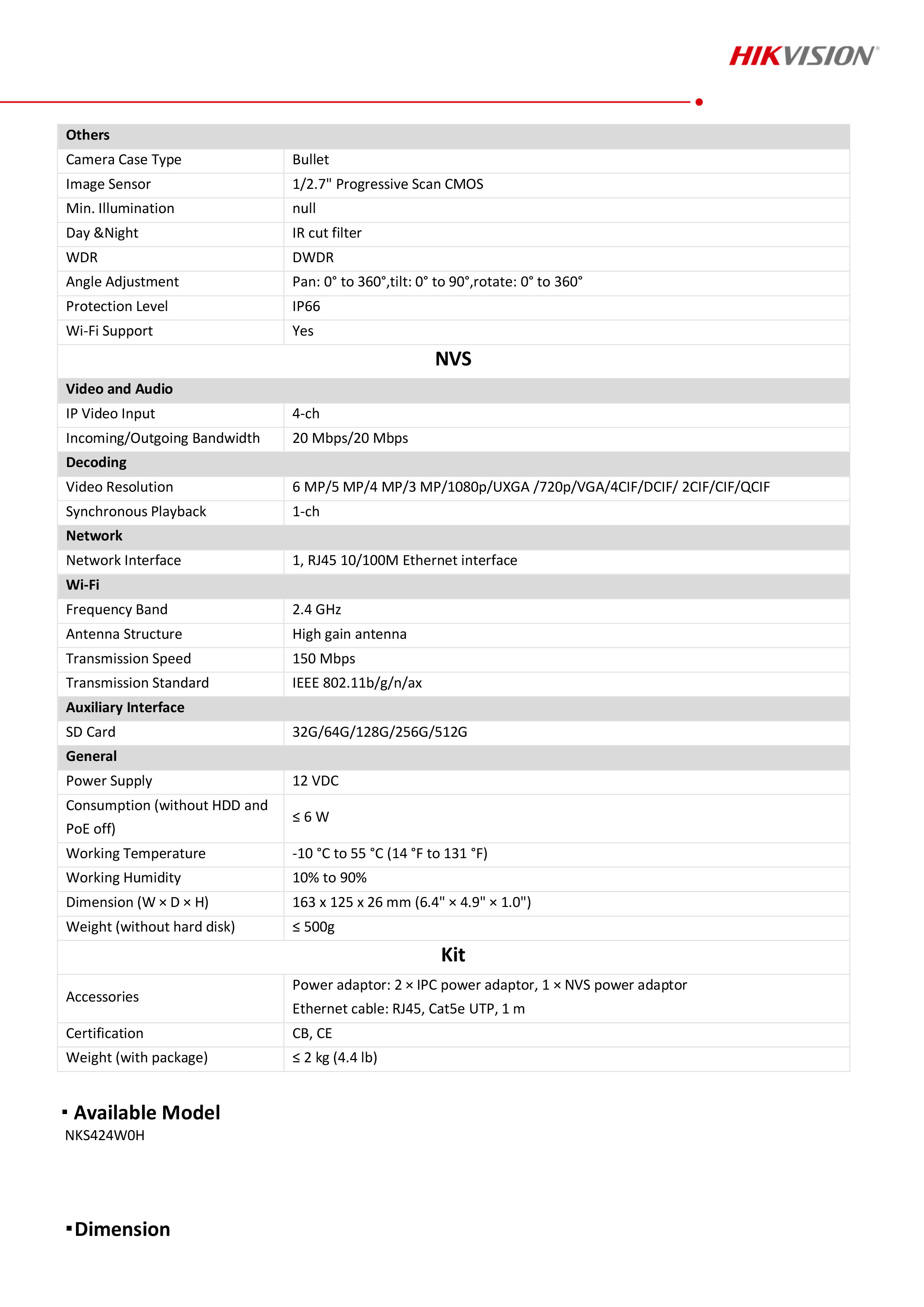 HIKVISION NKS424W0H WIFI KIT 4 MP ชุดกล้อง 2 ตัวพร้อมเครื่องบันทึก 4 CH WIFI มีไมค์และลำโพงในตัว ไม่มี port สำหรับต่อจอ BY BILLIONAIRE SECURETECH NKS424W0H