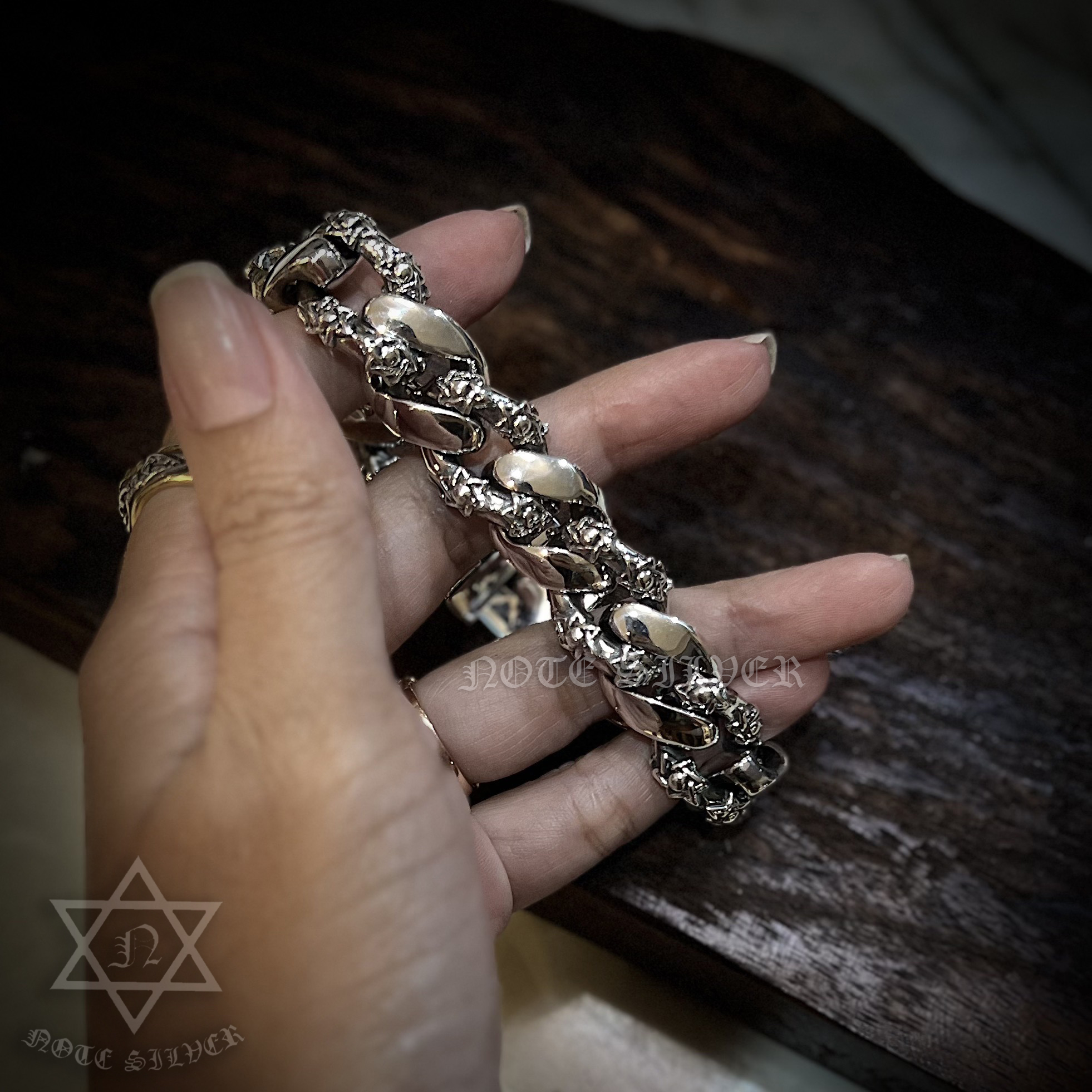 สร้อยข้อมือเงินแท้ Star Of david Sterling Silver 925 NSWB1720