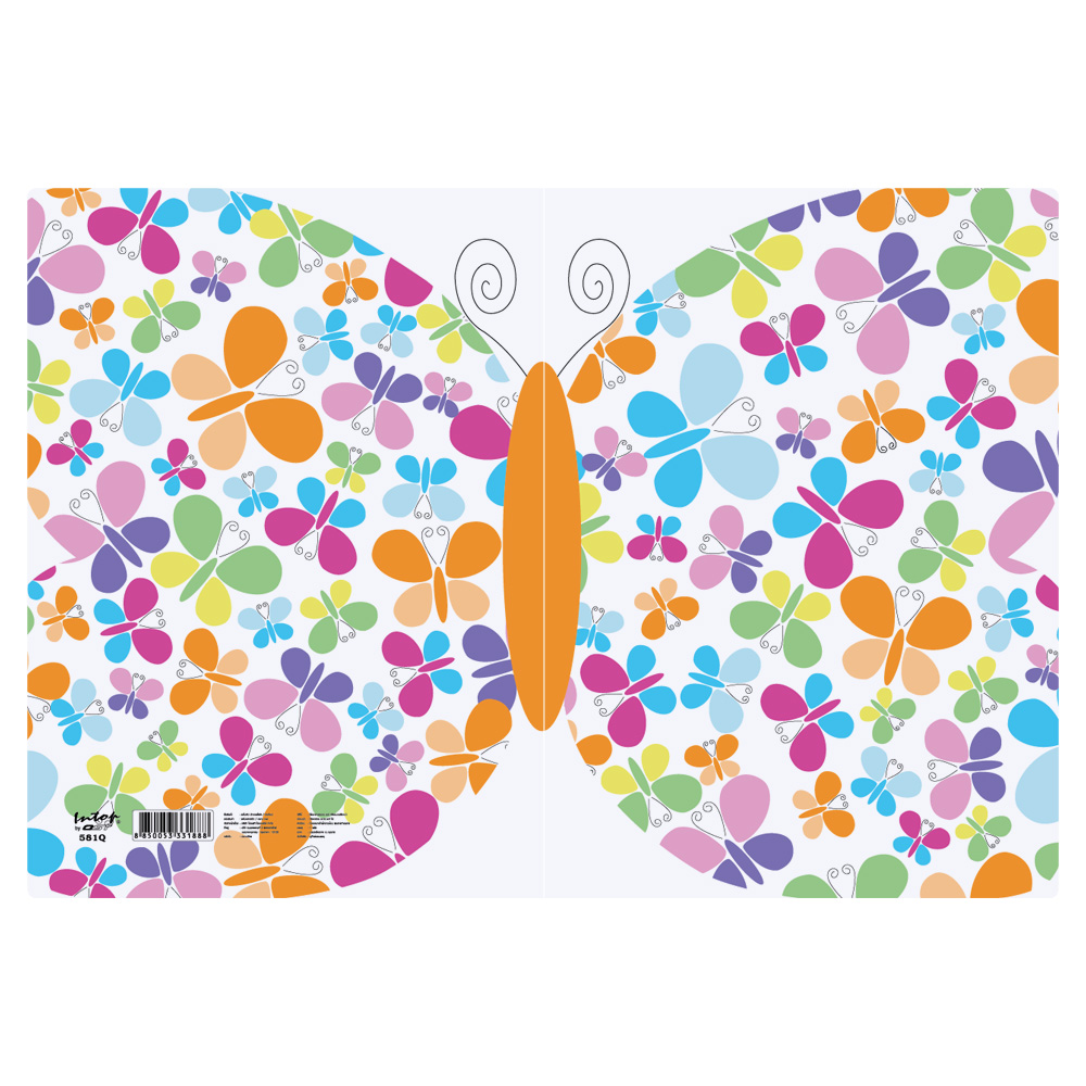 แฟ้มพับ A4 มีช่องใส่เอกสาร พิมพ์ลายผีเสื้อ