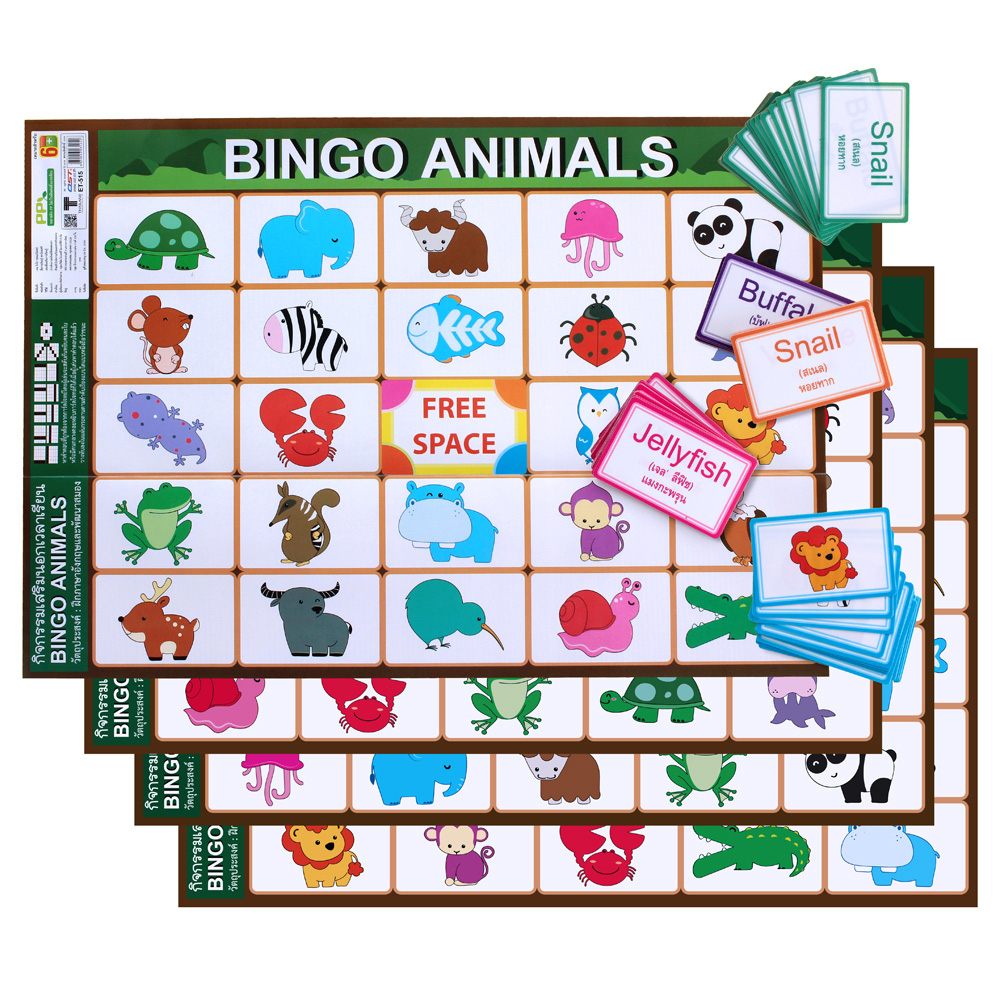 Bingo Game ET-515 Learning English-Thai Animal Names
