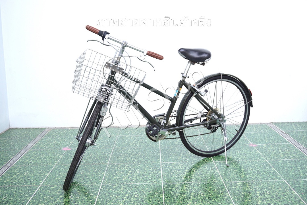 จักรยานแม่บ้านญี่ปุ่น - ล้อ 26 นิ้ว - เกียร์ 6 สปีด - อลูมิเนียม -ไฟหน้าอัตโนมัติ - Bridgestone Green Label - สีเขียว [จักรยานมือสอง]