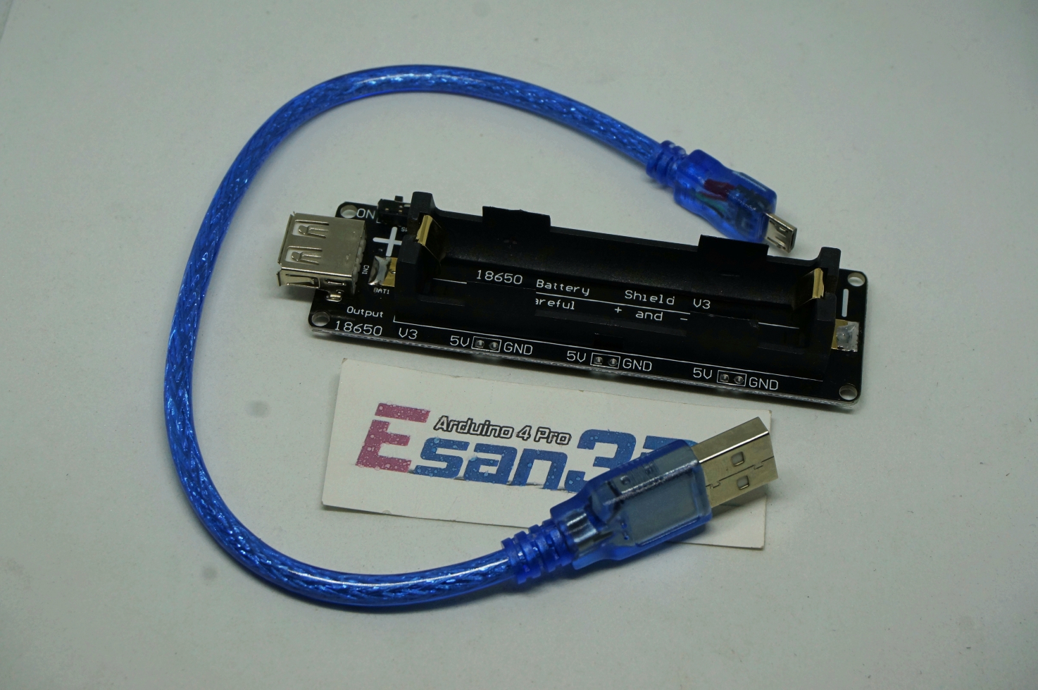 18650 Battery shield พร้อมสาย Micro usb