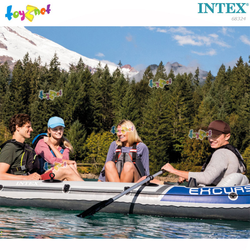 Intex Excursion 4 Boat Set w/Air Pump & Alum. Oars no.68324