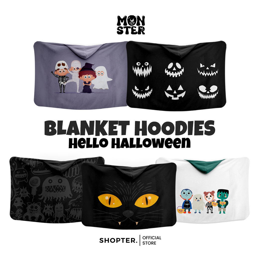 ผ้าห่มฮู้ด Blanket Hoodies Hello halloween รหัส EHA00024-EHA00028 #blanketHoodies #Monster