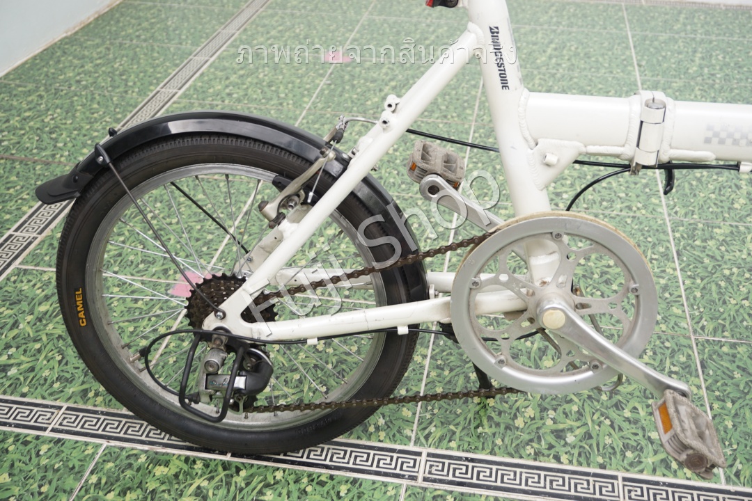 จักรยานพับได้ญี่ปุ่น - ล้อ 16/18 นิ้ว - มีเกียร์- อลูมิเนียม - Bridgestone Transit Light - สีขาว [จักรยานมือสอง]