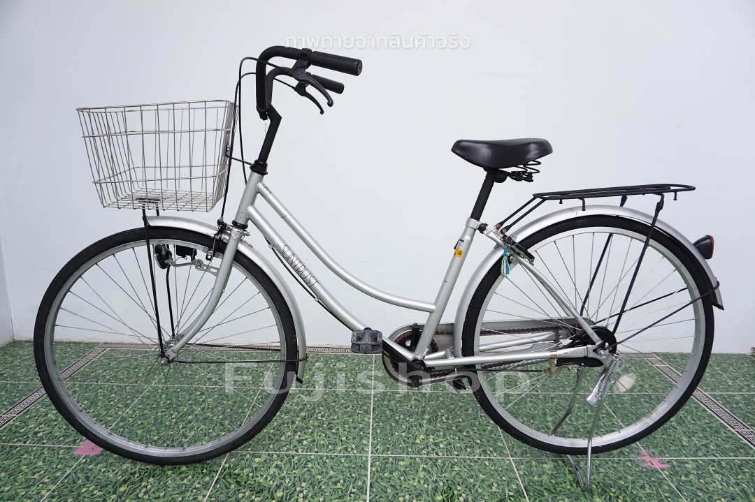 จักรยานแม่บ้านญี่ปุ่น - ล้อ 26 นิ้ว - ไม่มีเกียร์ - Suntrust - สีเงิน [จักรยานมือสอง]
