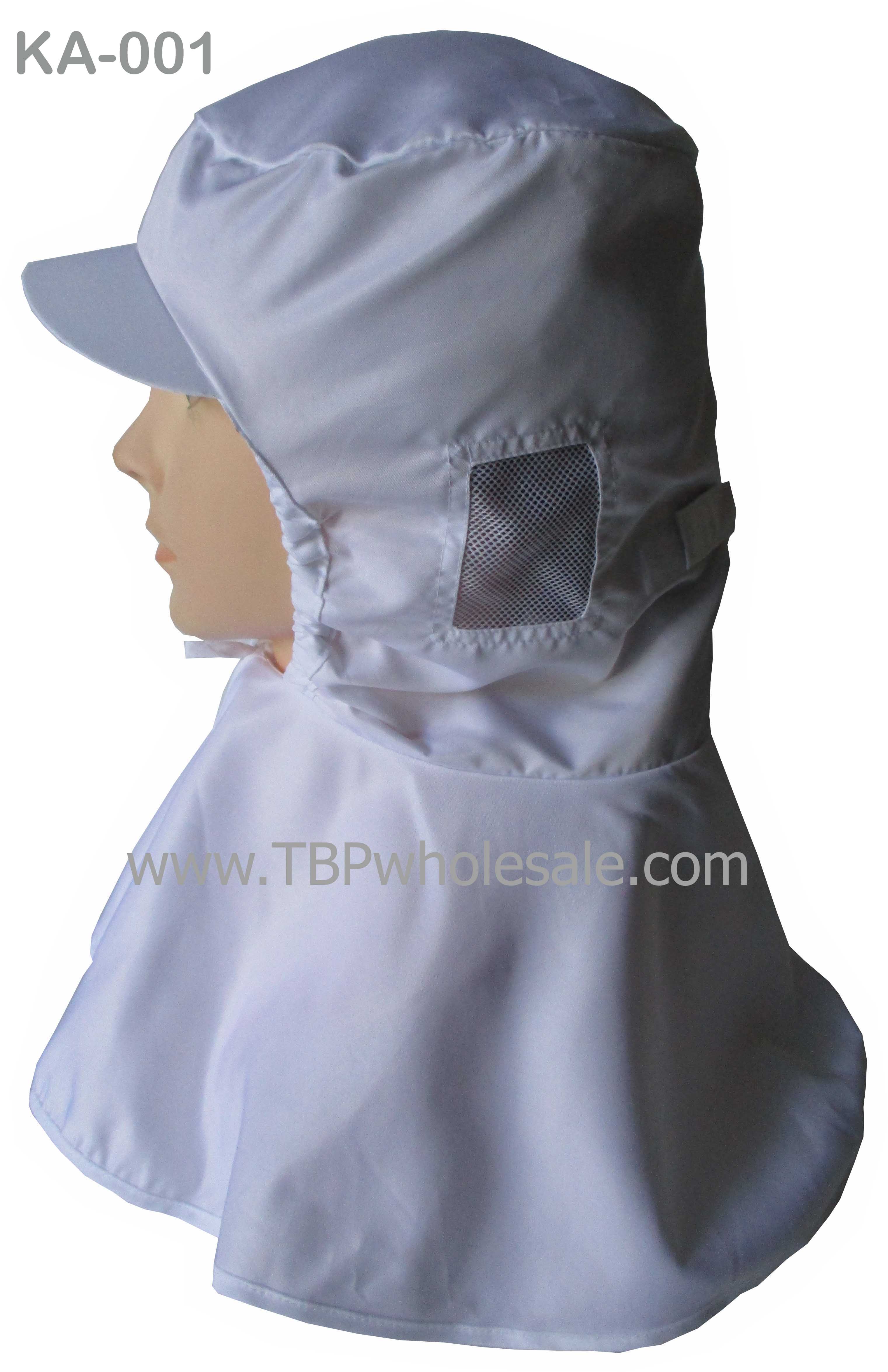 KA-001===ราคาส่ง 95 บาท ขั้นต่ำ 100 ใบ หมวกคลุมไหล่ ปีกแข็ง ผ้าทั้งใบ เจาะรูตาข่ายที่หู ผูกเชือกด้านหน้า สนใจติดต่อ 0810110084/023972066