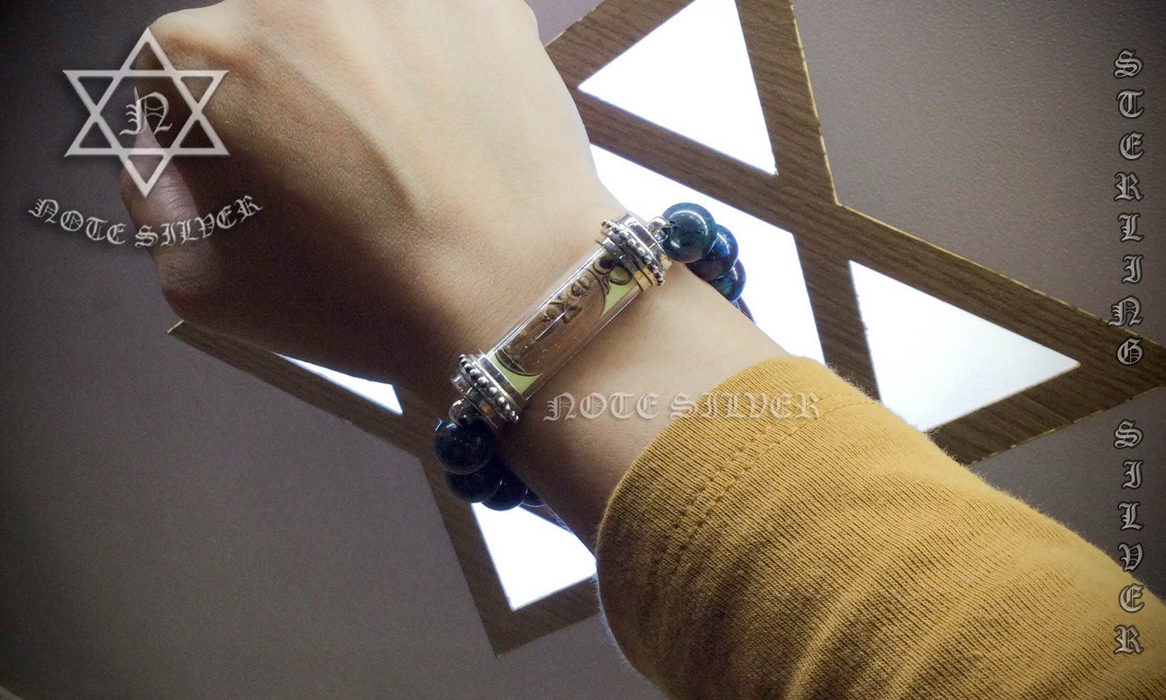 ตะกรุดตาไข่ มั่งมี ศรีสุข ภาพตาไข่ ใส่ปลอกตะกรุดเงินแท้ Sterling Silver 925 NSSV2800