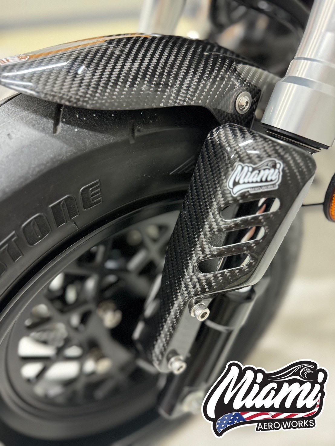 การ์ดบังโช็คหน้า MIAMI เครฟล่า ใส่รถ DAX125 MONKEY125