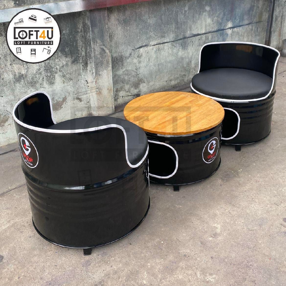 โต๊ะกาแฟ2ที่นั่ง Coffee Table Set : leather cushion / 2 seats