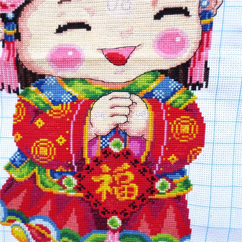 love-1104 *สินค้าหมด* ชุดปักครอสติช ลายคู่แต่งงานจีน (ผ้า11CTพิมพ์ลาย ปัก 3 เส้นเล็ก) ขนาด 74*58 ซม.ผ้าครอสติช 11CTพิมพ์ลายปักบนผ้า ไหมคอตตอน 28 สี ผังลาย เข็ม