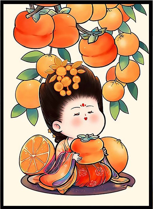 lady-1220 *สินค้าหมด* ชุดปักครอสติช ลายสาวช่อส้มผสมลูกพลับ (งานปักเต็มลาย ไม่มีเดินเส้น)ปักครั้งละ 3 เส้นเล็ก ขนาด 50*70 ซม.ผ้าครอสติช 11CTพิมพ์ลายปักบนผ้า ไหมคอตตอน 33 สี ผังลาย เช็ม