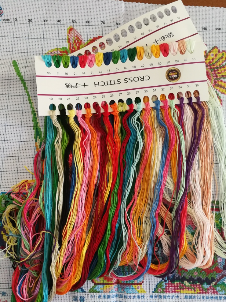 vase-1109 *สินค้าหมด* ลดราคาพิเศษ ชุดปักครอสติช ลายกระถางดอกไม้หลากสี (ไม่มีผังลาย ไม่มีเดินเส้น) ขนาด 70*50 ซม.ผ้าครอสติช 11CTพิมพ์ลายปักบนผ้า+ไหมคอตตอน 45 สี+(ไม่มีผังลาย พิมพ์ลายปักบนผ้าเลย) +เข็ม