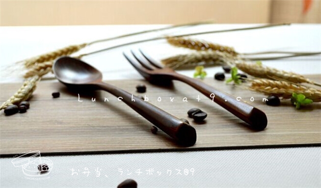 Brown Spoon & Fork Wood Set ช้อนส้อมไม้สีเข้ม