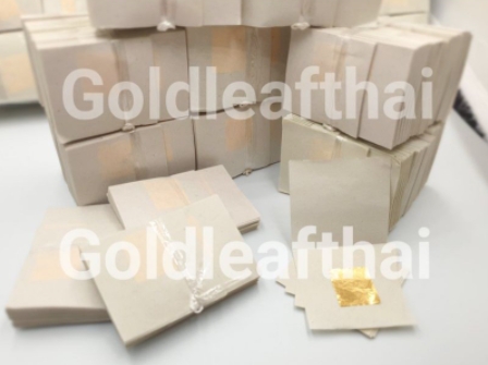 ทองคำเปลว ทองคำเปลววิทยาศาสตร์2×2 ซม. 100แผ่น 18 บาท โรงงานขายเอง แผ่นทองปิดพระ