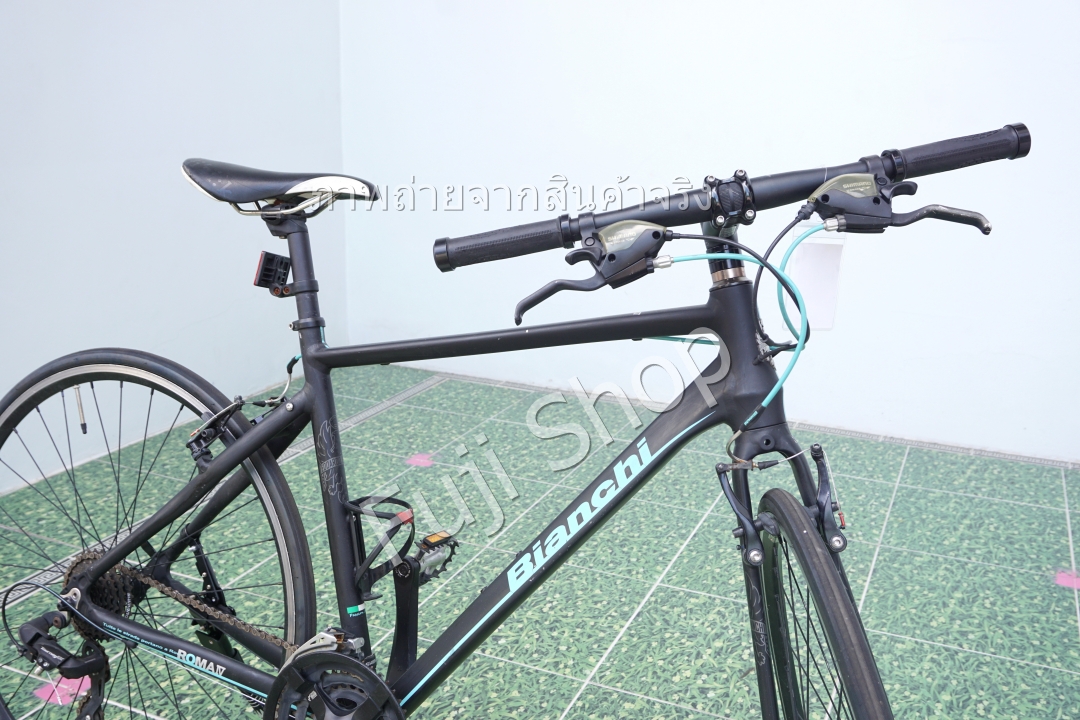 จักรยานไฮบริดญี่ปุ่น - ล้อ 700c - มีเกียร์ - อลูมิเนียม - Bianchi Roma IV - สีดำ [จักรยานมือสอง]