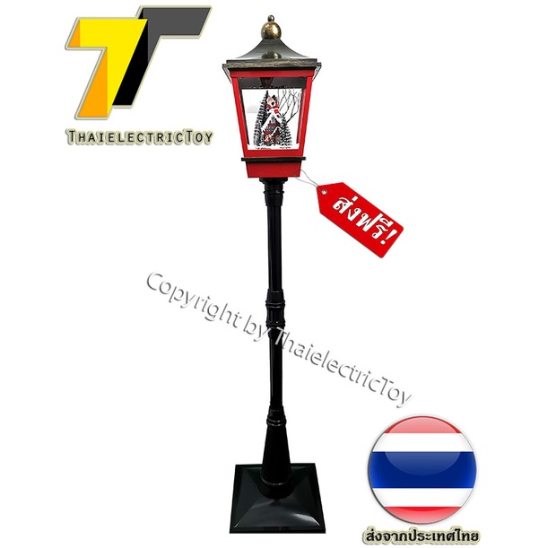 โคมไฟหิมะ LD18A-2P แบบซานตาคลอสกับคู่รัก เปิดเพลงคริสต์มาสได้ สูง 190 เซนติเมตร