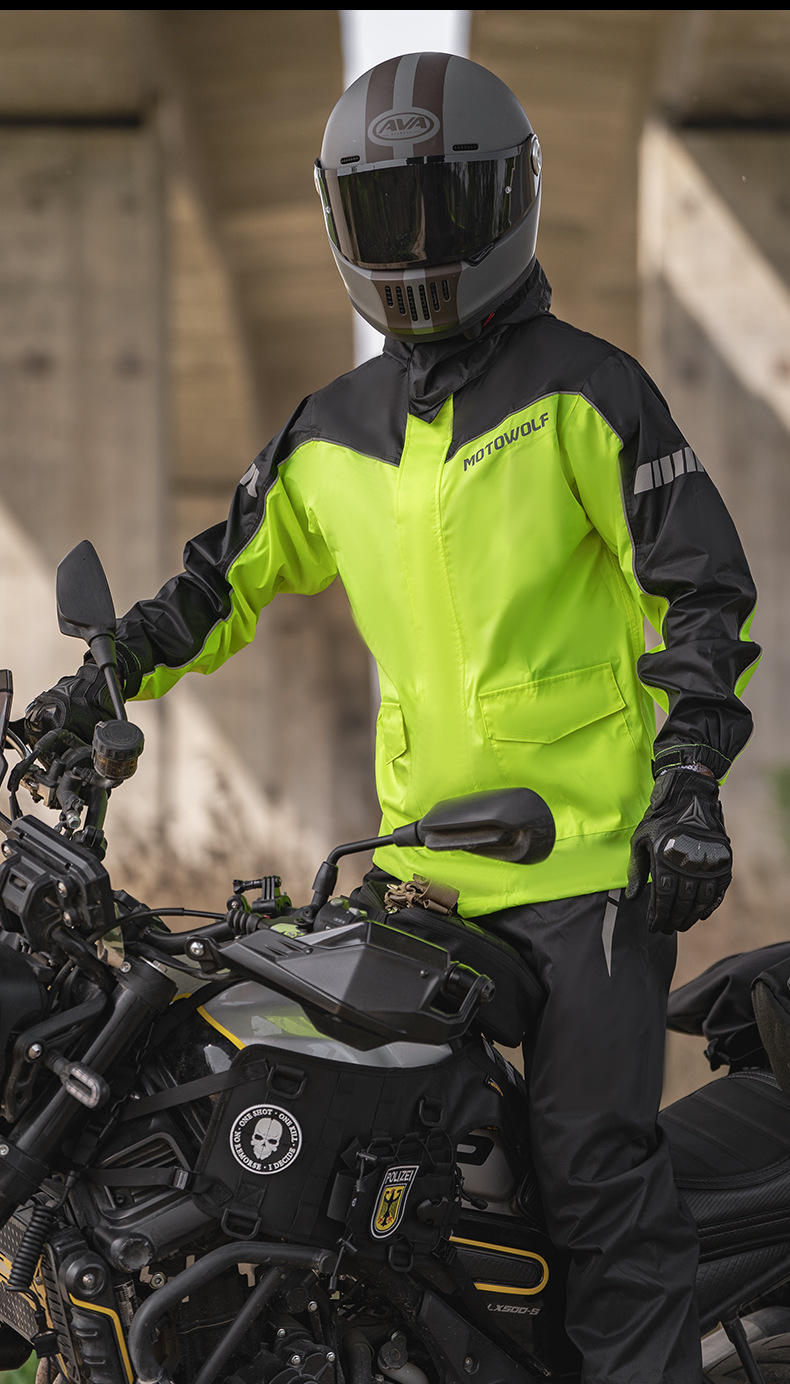 เสื้อและกางเกงกันฝน MOTOWOLF MDL0403B