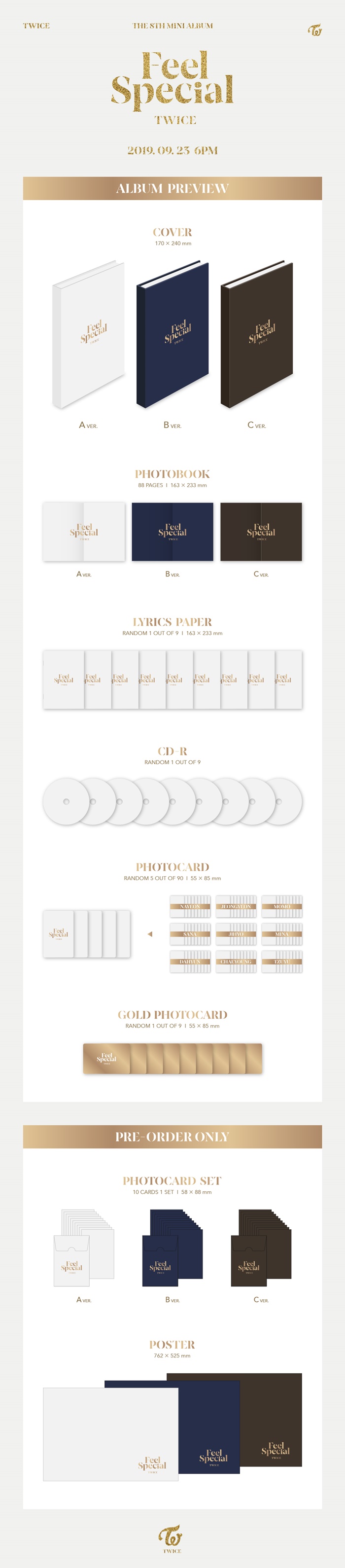 [PRE-ORDER] TWICE - 8th Mini Album "FEEL SPECIAL" (Random Cover - สุ่มปก)