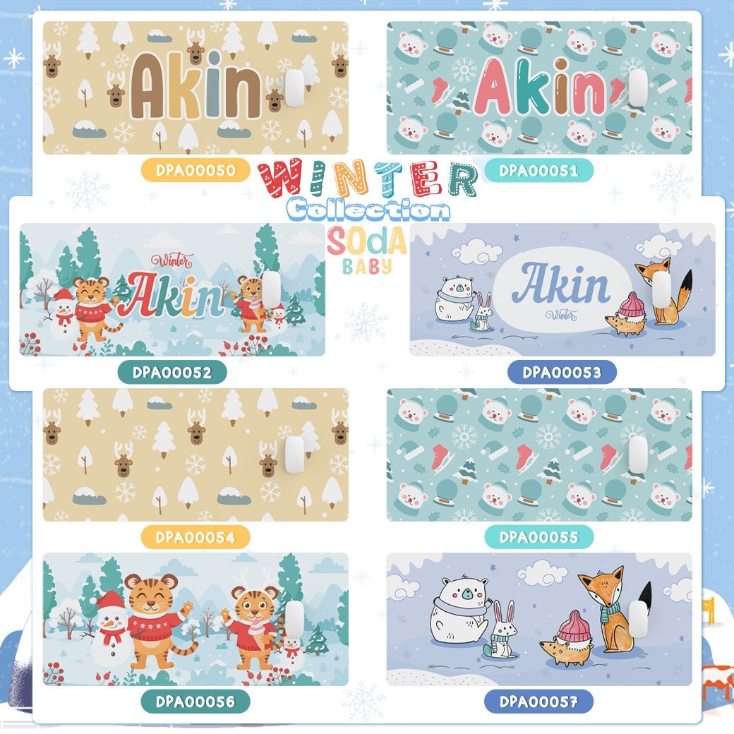 แผ่นรองเมาส์ Mouse Pad ลาย Winter #ใส่ชื่อได้ รหัส DPA00050 ⛄️❄️#Winter #SOdAbaby
