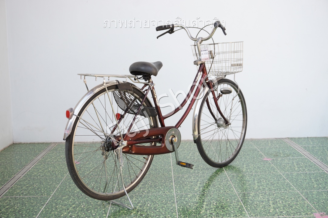 จักรยานแม่บ้านญี่ปุ่น - ล้อ 27 นิ้ว - ไม่มีเกียร์ - ไฟหน้าอัตโนมัติ - Miyata - สีแดง [จักรยานมือสอง]