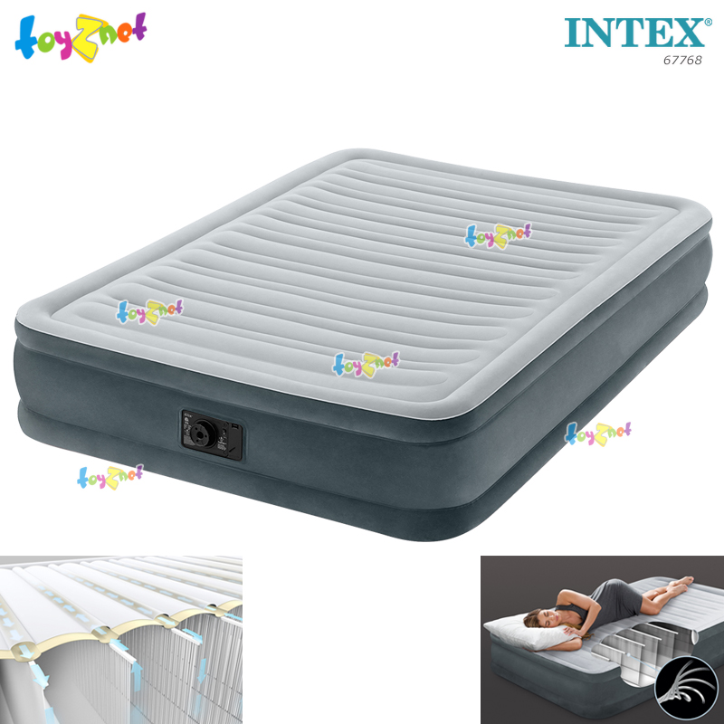 Intex Dura-Beam Comfort-Plush Airbed 4.5ft (Full) 1.37x1.91x0.33 m w/Built-in Elec. Air Pump no.67768