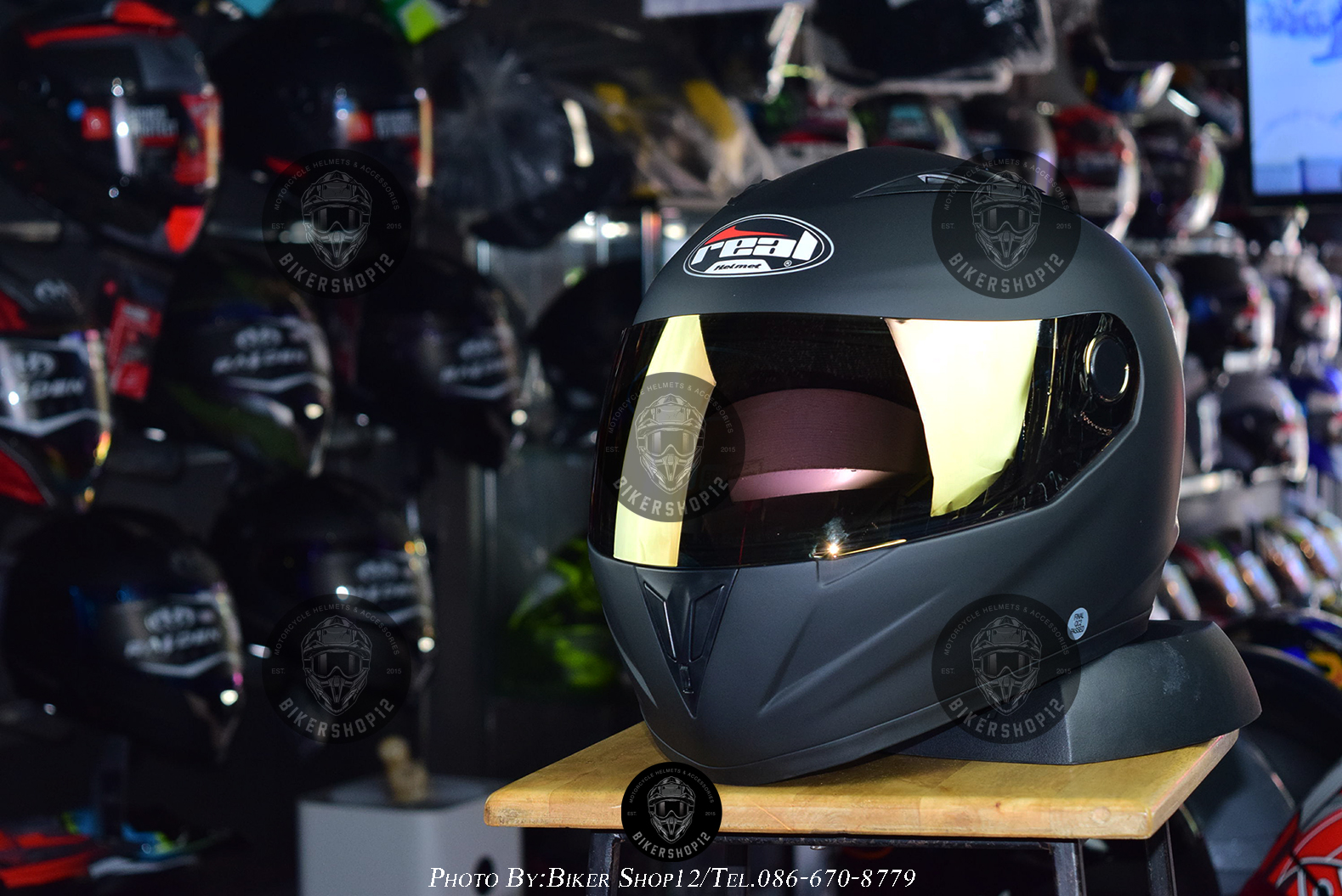 หมวกกันน็อคReal รุ่น Dawin สีดำด้าน (สำหรับคนศีรษะใหญ่)