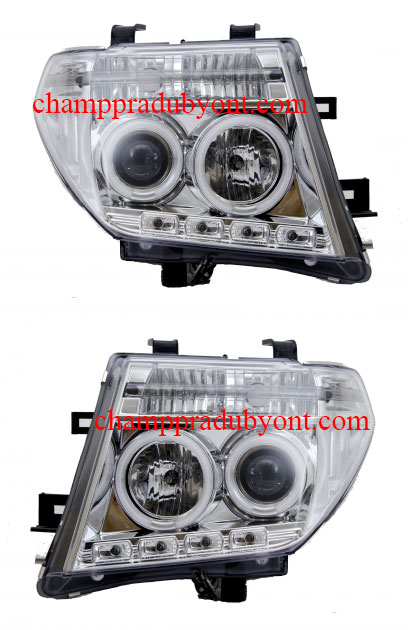 ไฟหน้าโปรเจคเตอร์ NISSAN NAVARA 07-13 ขาว วงแหวน (V.2)