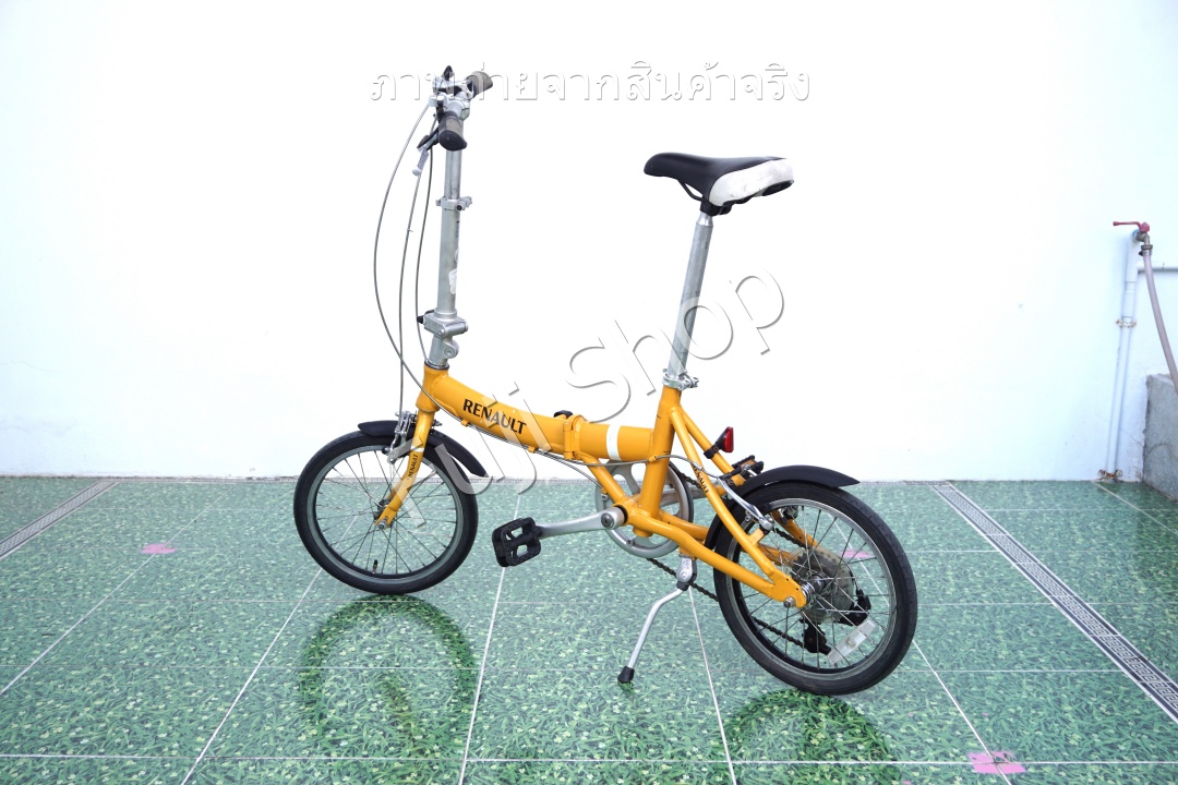 จักรยานพับได้ญี่ปุ่น - ล้อ 16 นิ้ว - มีเกียร์ - อลูมิเนียม - Renault - สีเหลือง [จักรยานมือสอง]