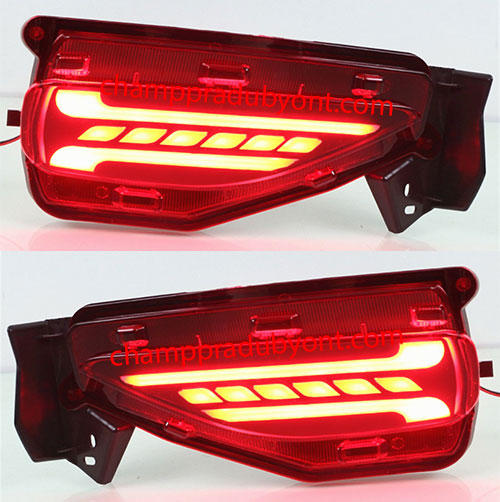 ไฟทับทิมกันชนท้าย TOYOTA FORTUNER 2015-2018 แดง LED (V.2)