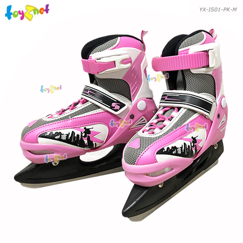 Toyznet ส่งฟรี รองเท้าสเก็ตน้ำแข็ง สีชมพู Size M (35-38) รุ่น YX-IS01-PK-M