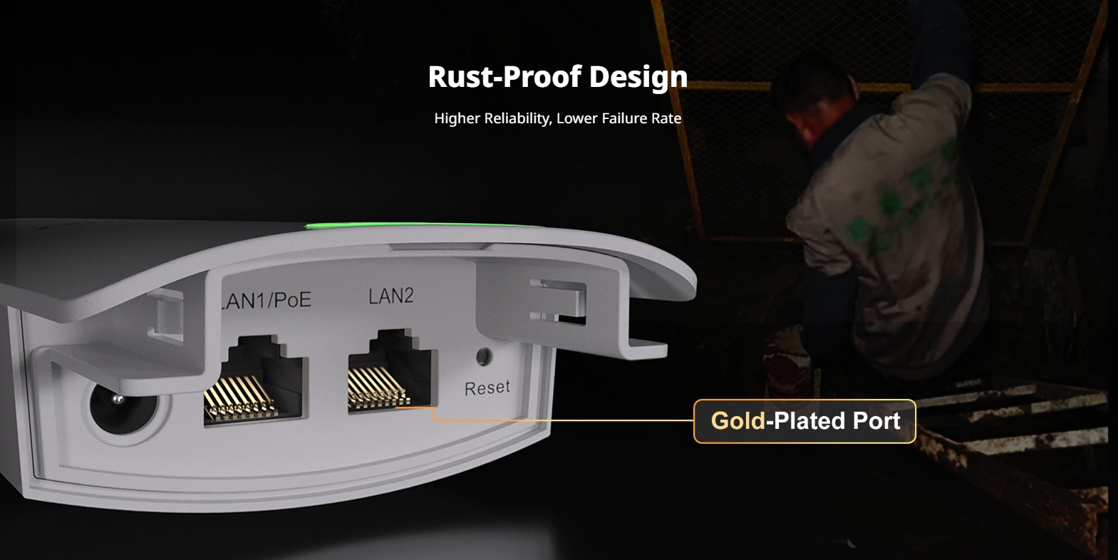 RUIJIE RG-EST100-E Wireless Bridge 2.4GHz, 500M., Dual Stream, IP55 BY BILLIONAIRE SECURETECH RG-EST100-E