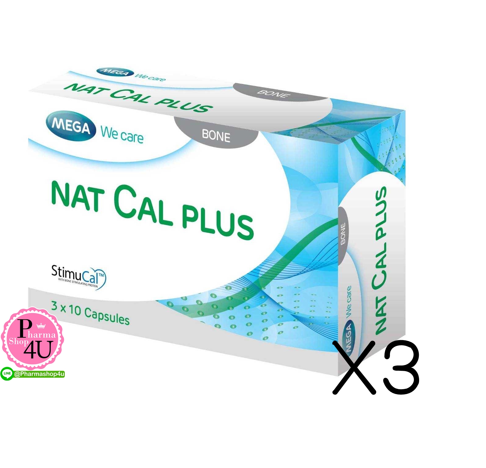 (ซื้อ 3 ราคาพิเศษ) Mega we care Nat cal plus (เมก้า วีแคร์ แนท แคล พลัส)
