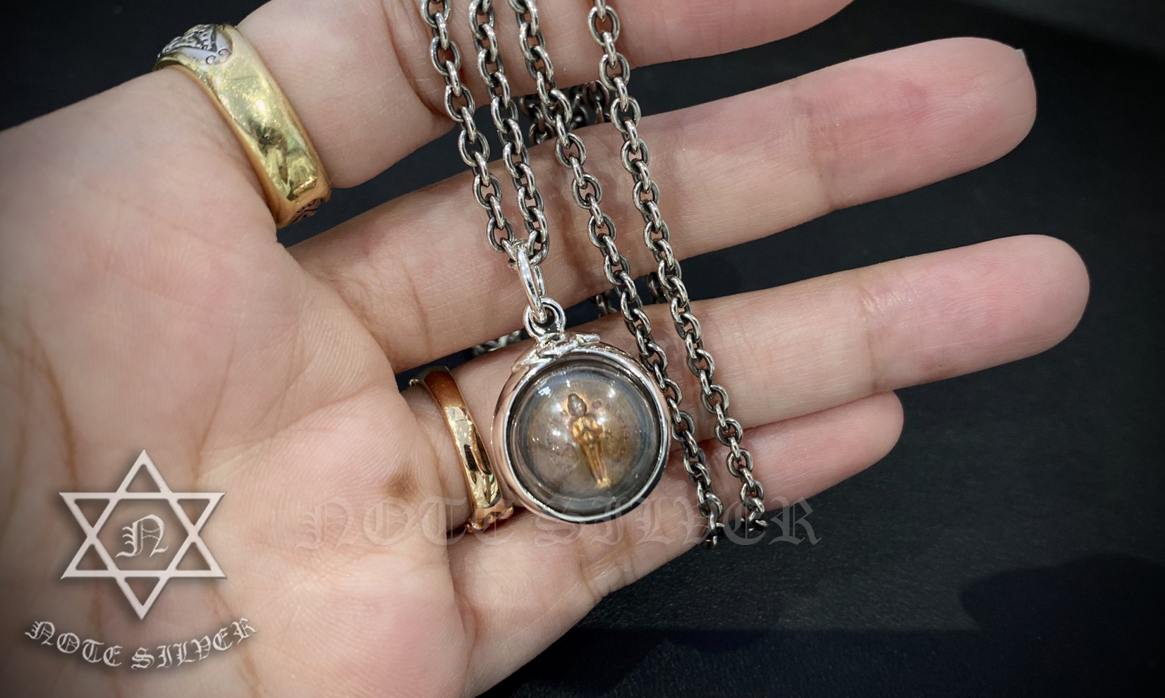 เลี่ยมผ่าหวาย กรอบเงินแท้ Sterling Silver 925 NSSV2696