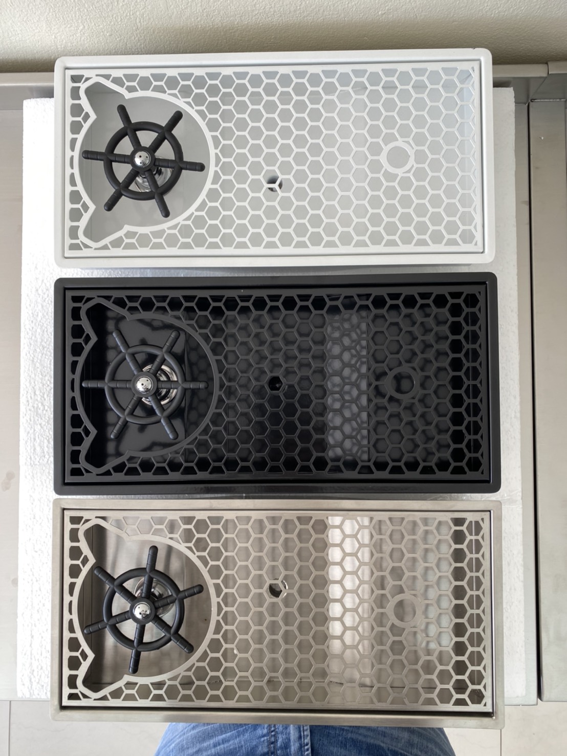 Rinser ที่ฉีดล้างแก้ว 1 หัวฉีดหัวหมี ลายรังผึ้ง สีขาว