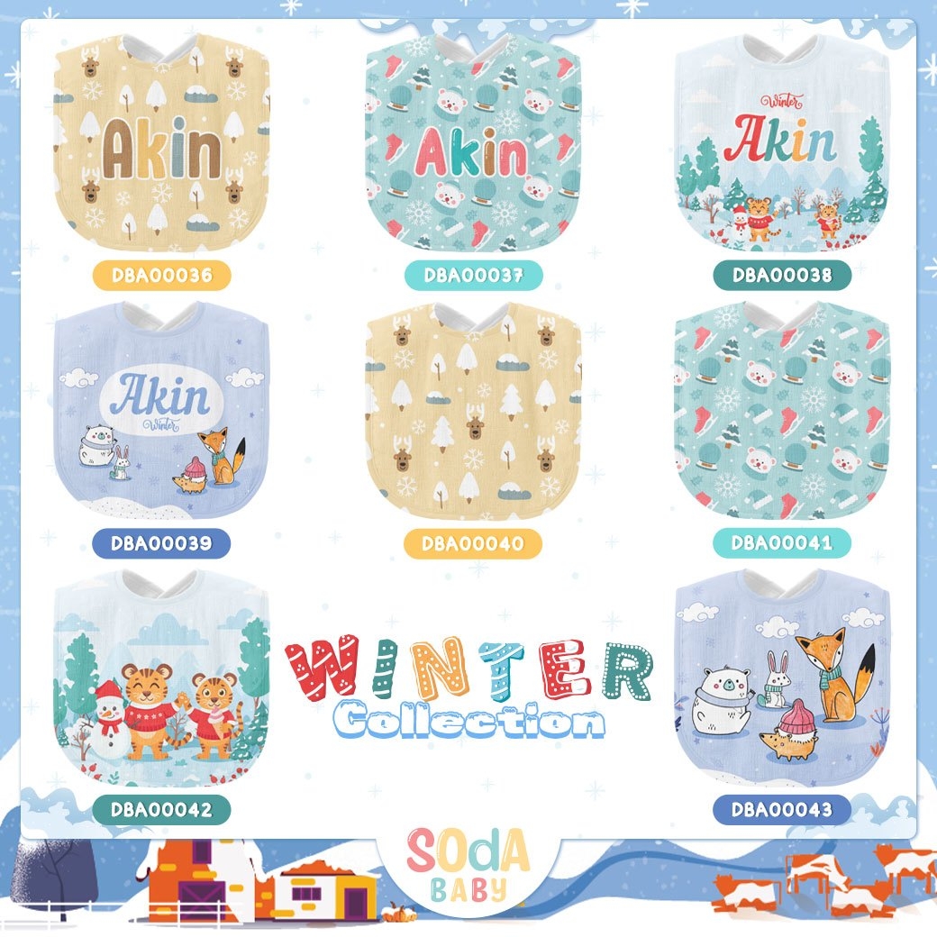ผ้าซับน้ำลาย Baby Bib Winter รหัส DBA00042 ⛄️❄️#Winter #SOdAbaby
