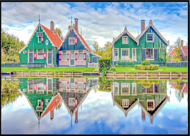 home-1149 *สินค้าหมด* ชุดปักครอสติช ลายบ้านสวยริมน้ำ (ปักเต็มผืนผ้า ไม่มีเดินเส้น ผ้า11CTพิมพ์ลาย ปัก 3 เส้นเล็ก) ขนาด 50*40 ซม.ผ้าครอสติช 11CTพิมพ์ลายปักบนผ้า ไหมคอตตอน 40 สี ผังลาย เข็ม