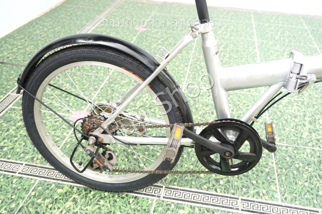จักรยานพับได้ญี่ปุ่น - ล้อ 20 นิ้ว - มีเกียร์ - Happy Town - สีเงิน [จักรยานมือสอง]