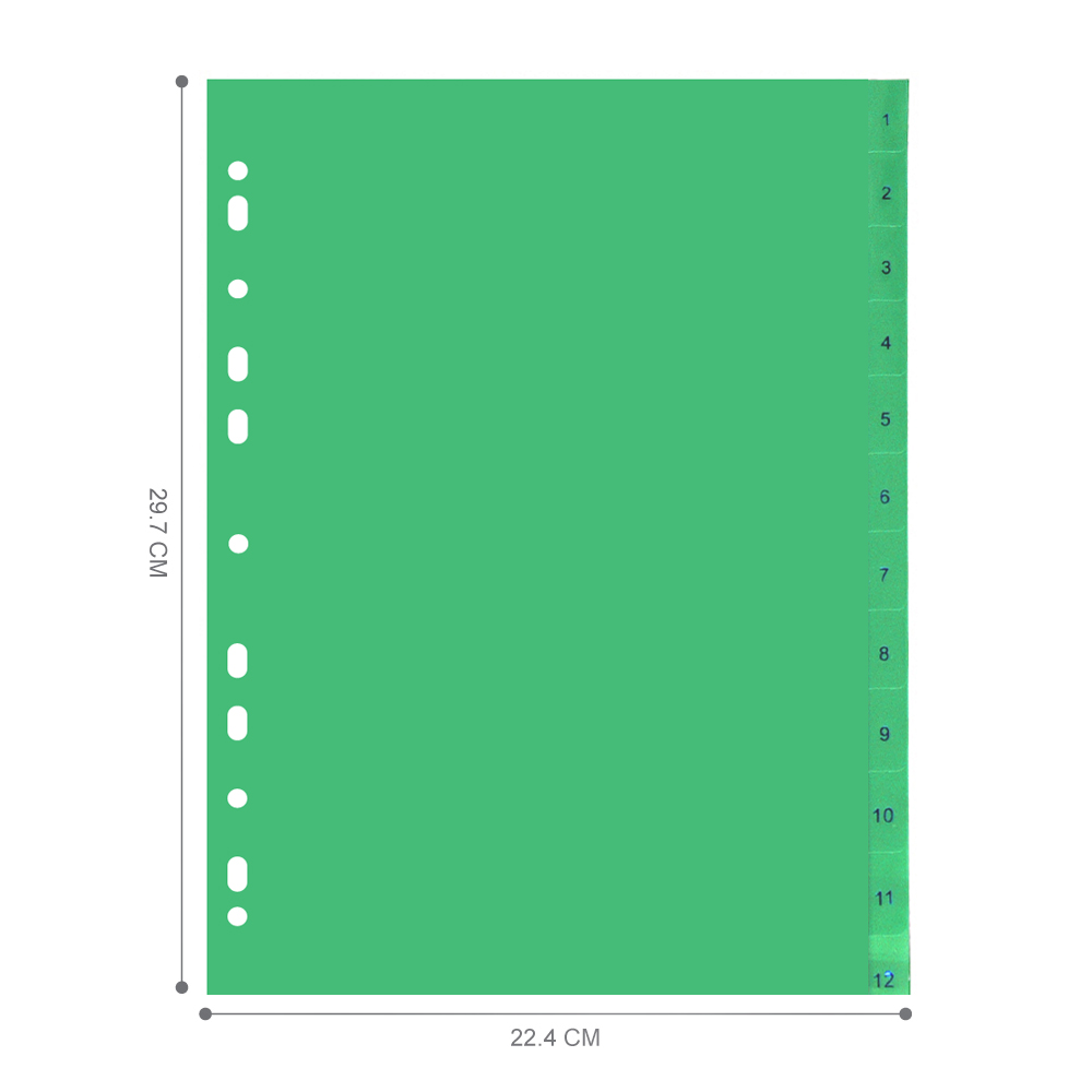 12 Tabs Index Divider A4 with Tabs Printed