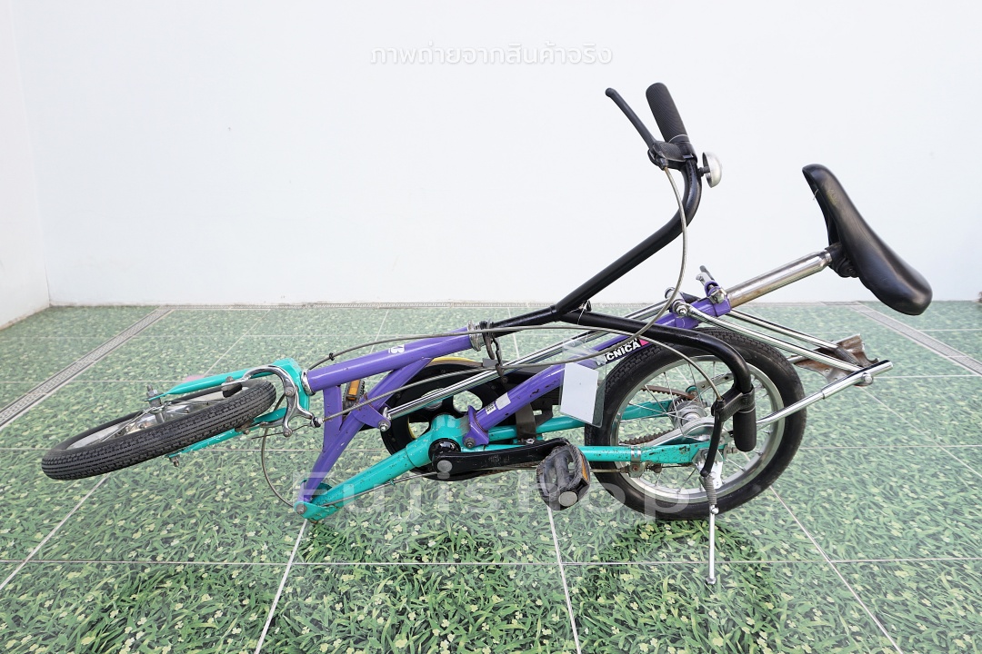 จักรยานพับได้ญี่ปุ่น - ล้อ 14 นิ้ว - สายพาน - เกียร์ดุม Single Speed - Bridgestone Picnica OneTouch - สีม่วง [จักรยานมือสอง]
