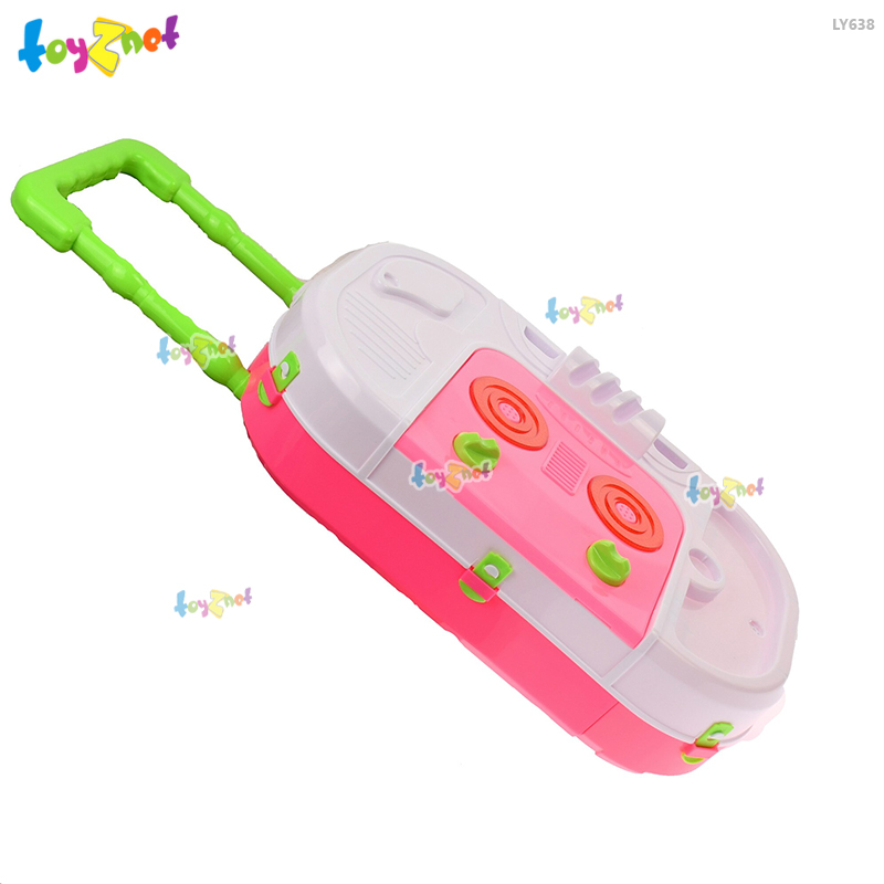 Toyznet ส่งฟรี ชุดเครื่องครัวกระเป๋าพร้อมเตาอบ สีชมพู รุ่น LY638