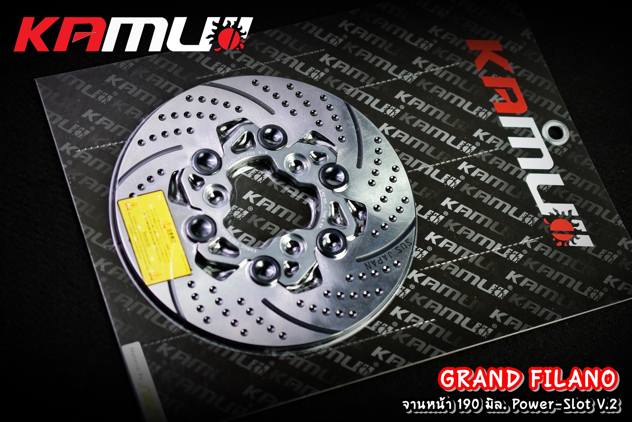 จานดิสก์ GrandFilano สแตนเลสใบจาน ญี่ปุ่น 100% จานหน้าขนาดเดิม 190 มิล Power-Slot V.2