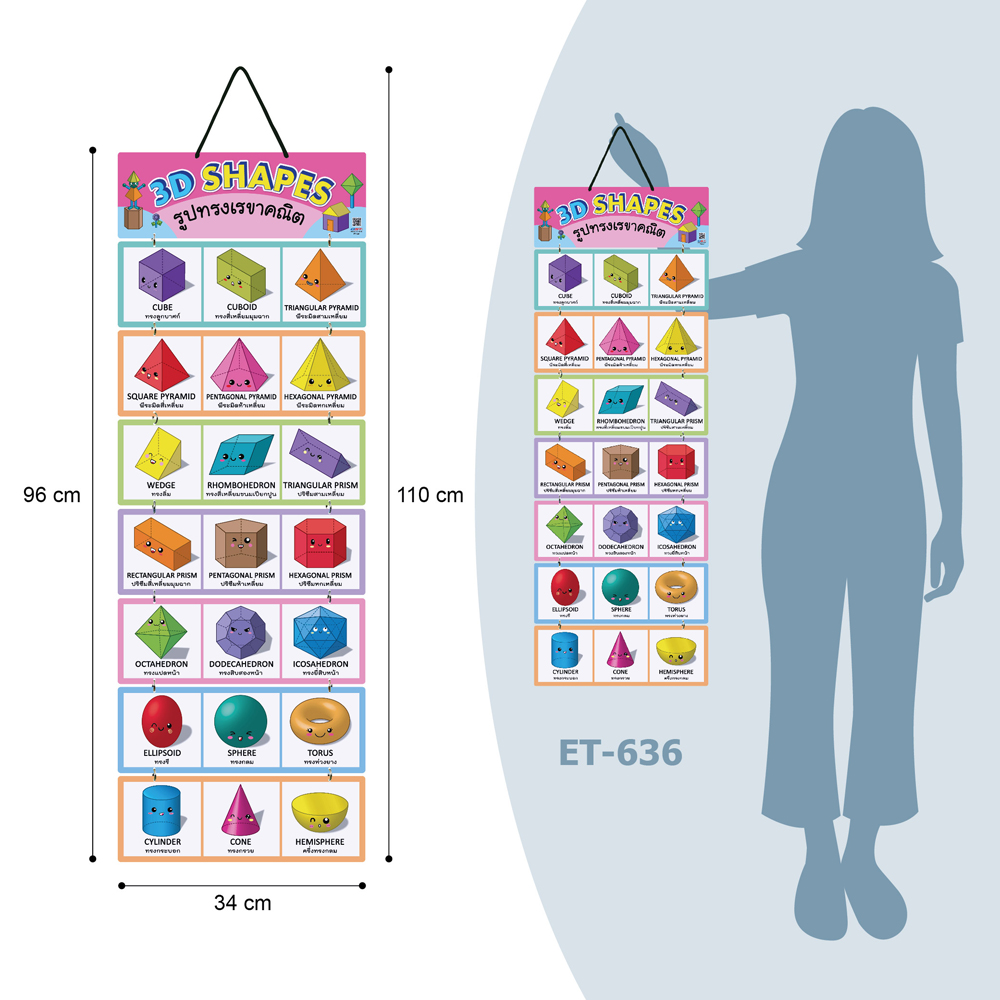 สื่อแขวน ชุดรูปร่างเรขาคณิต 3D ET-636