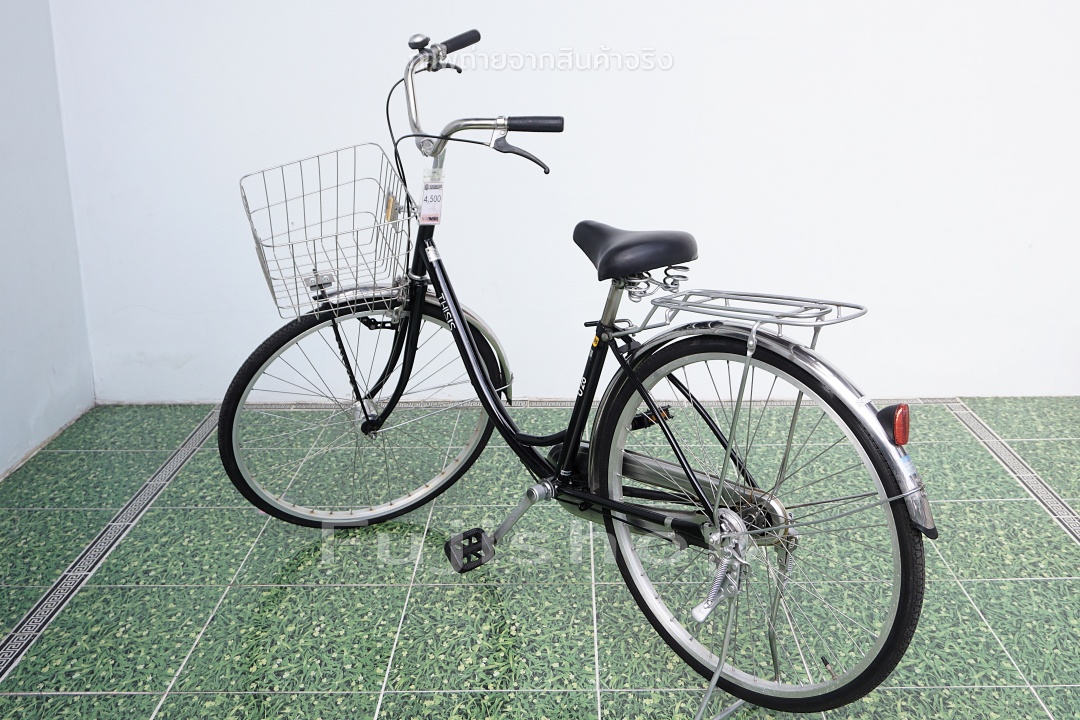 จักรยานแม่บ้านญี่ปุ่น - ล้อ 26 นิ้ว - ไม่มีเกียร์ - ไฟหน้าอัตโนมัติ - สีดำ [จักรยานมือสอง]