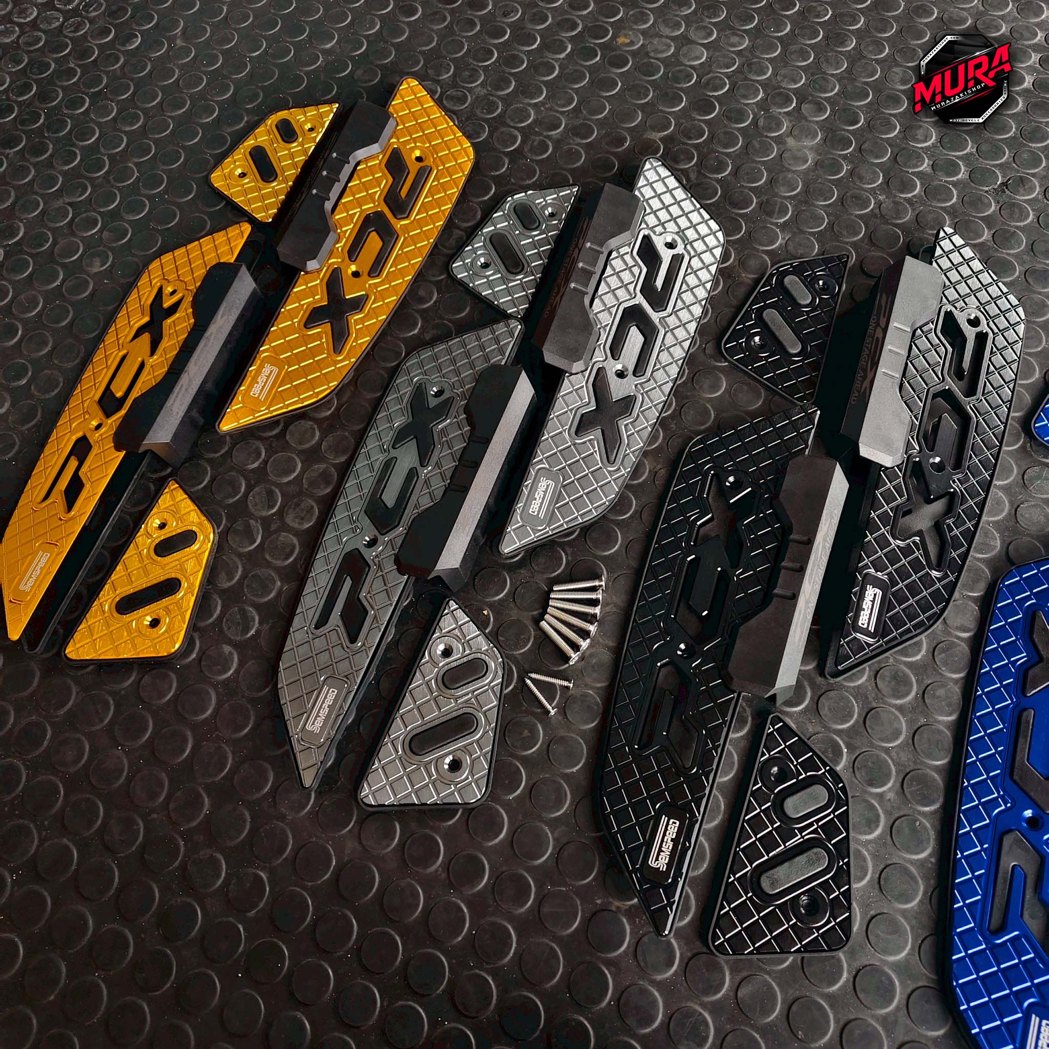 กพักเท้าหน้า Semspeed PCX160 ปี2025 มีมา 5 สี แบบมีกีนล้มข้าง ราคา 1250.-