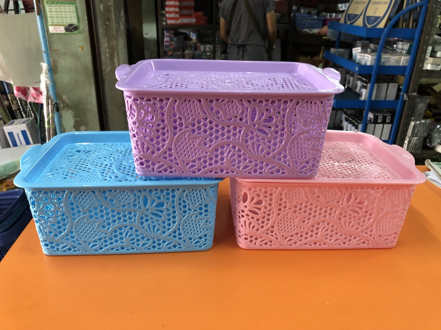 ตะกร้าฉลุ+ฝา No.86